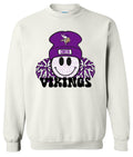 Crew Neck White Smiley Cheer