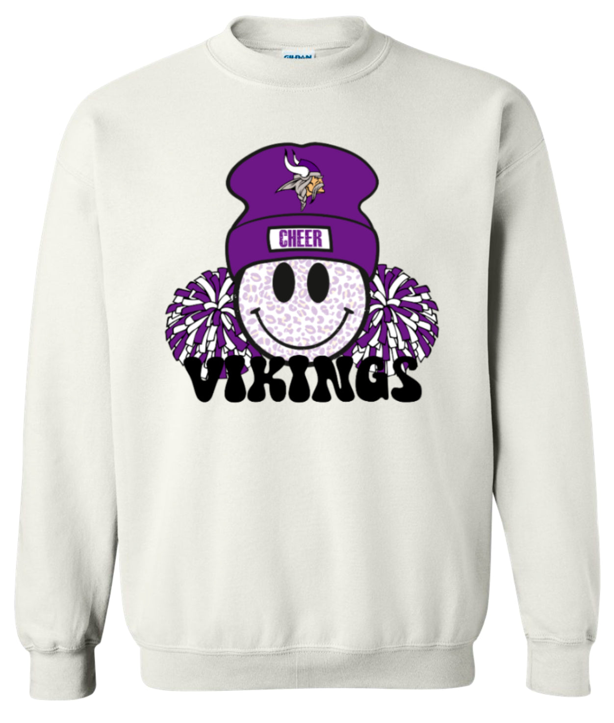 Crew Neck White Smiley Cheer