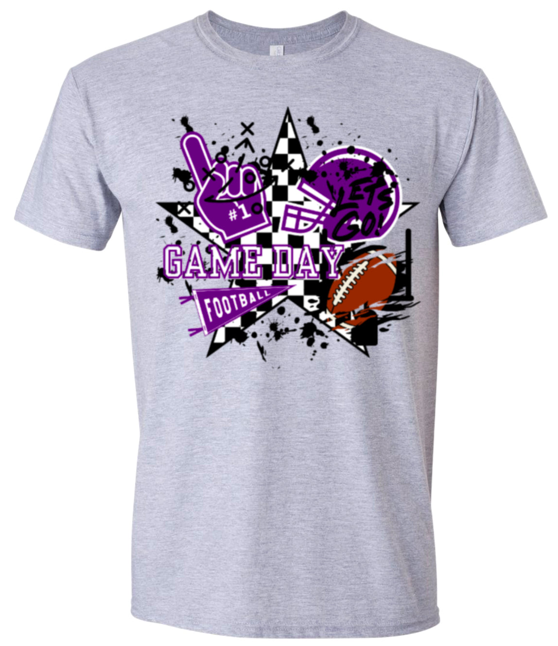 T-Shirt Sport Grey Game Day Grunge