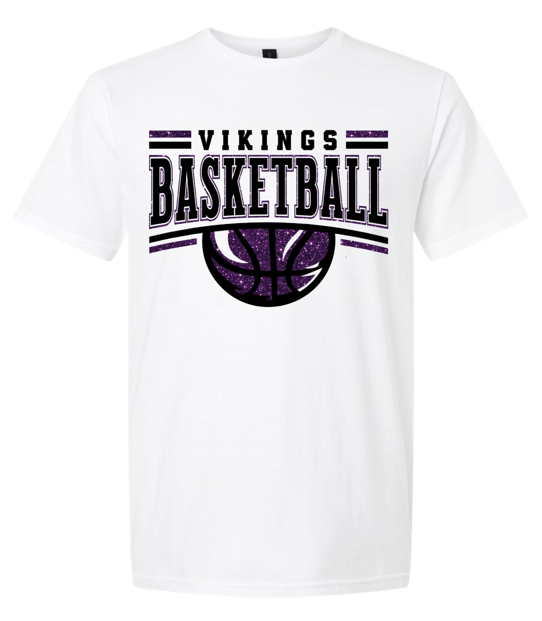 T-shirt Viking Basketball Glitter White