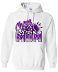 Hoodie White Cheer Mom Leopard