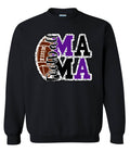 Crew Neck Black Football Mama Stacked