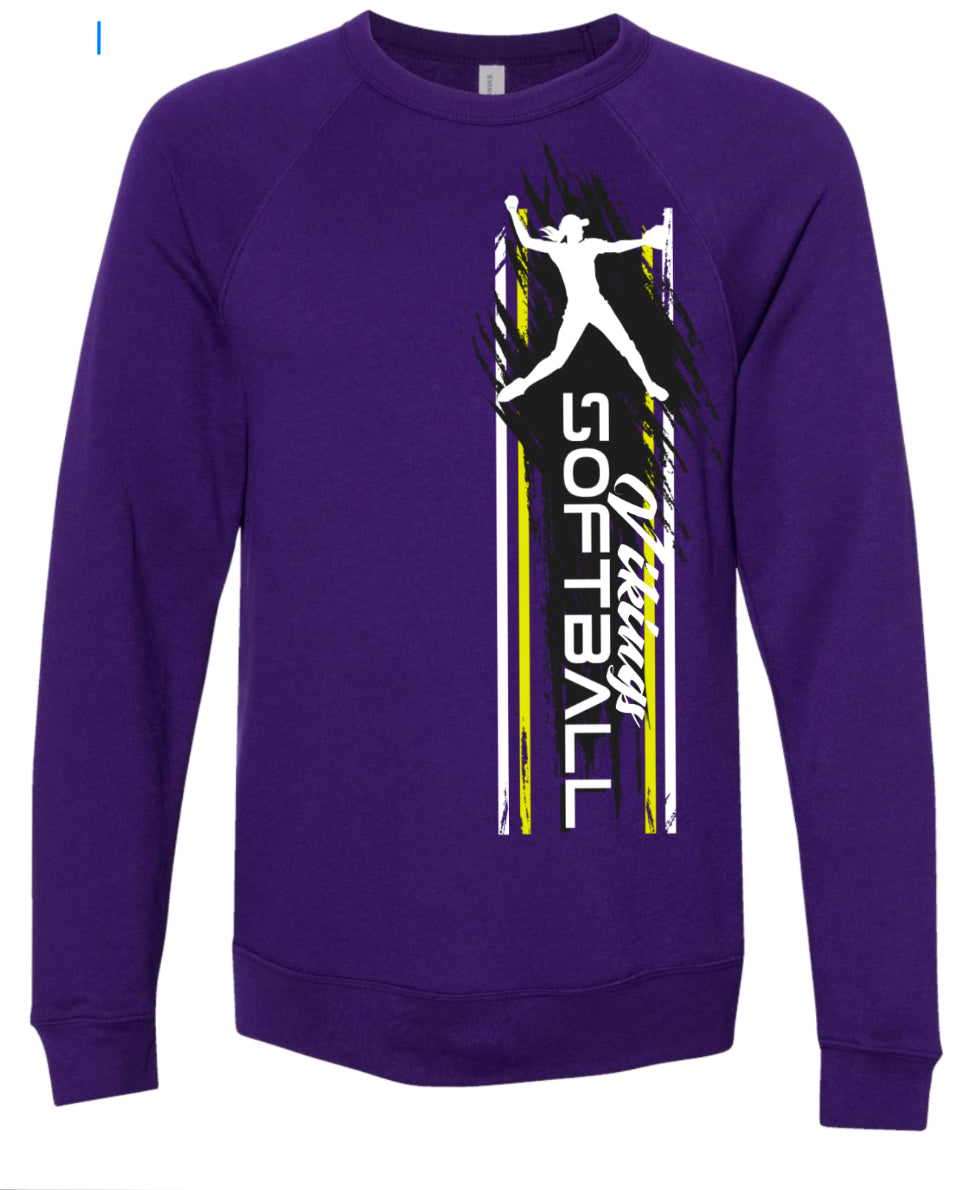 Crew Neck Purple Softball Player Vert 12