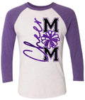 Long Sleeve 3/4 sleeve Cheer Mom Faux Glitter Vert