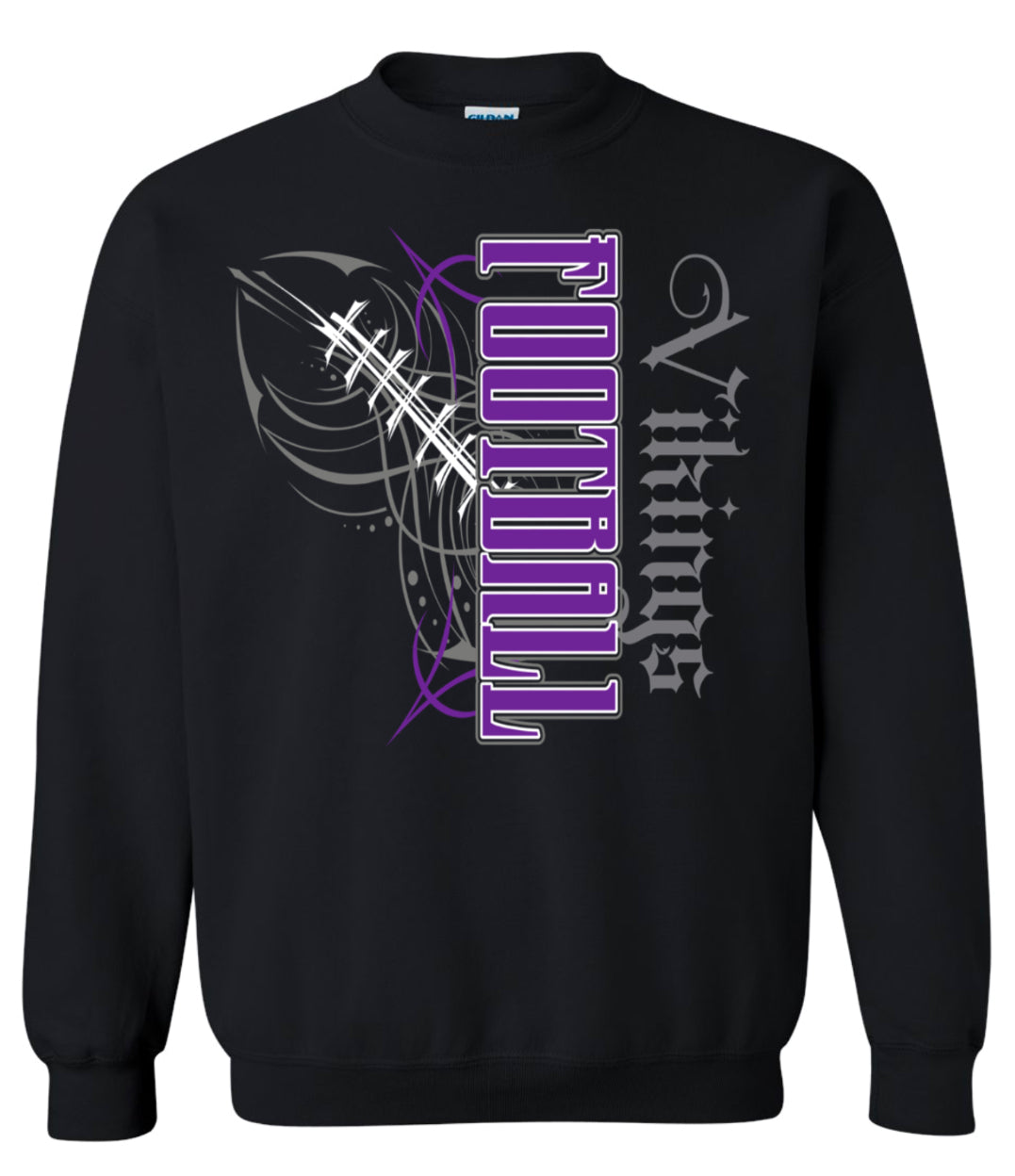 Crew Neck Black Viking Pinstripe