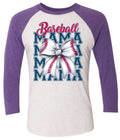 Long Sleeve 3/4 sleeve Baseball Mama Bow