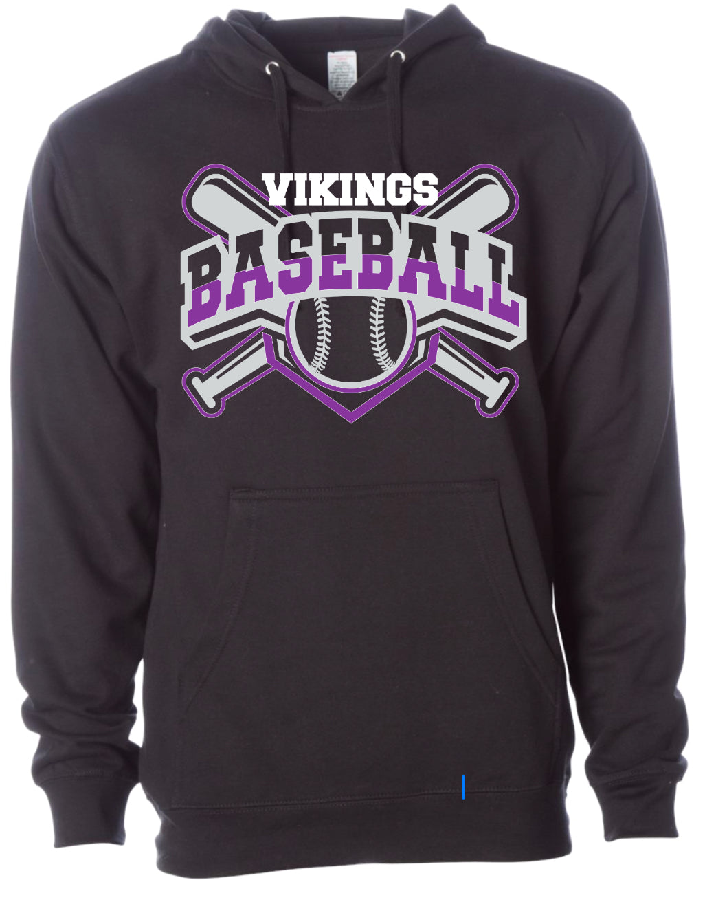 Hoodie Black Cross Bat Viking 2