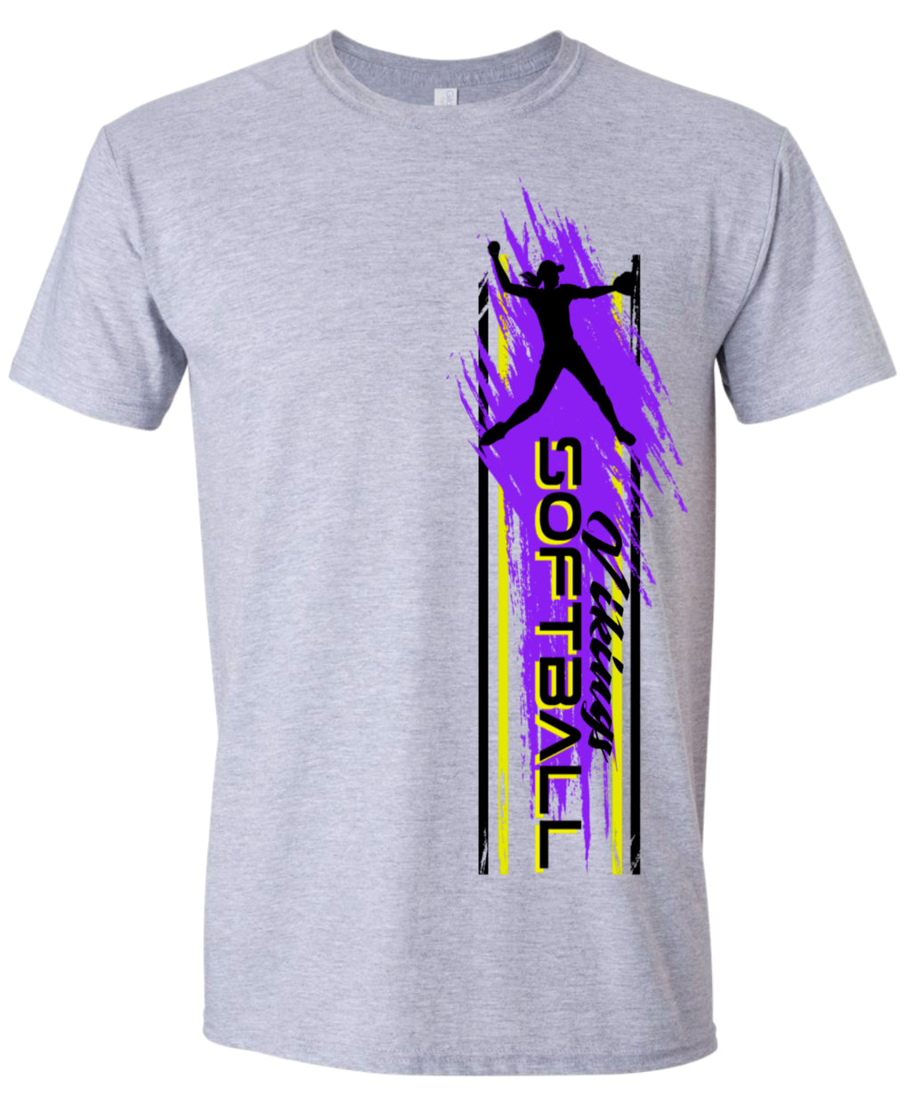 T-Shirt Grey Softball Player Vert