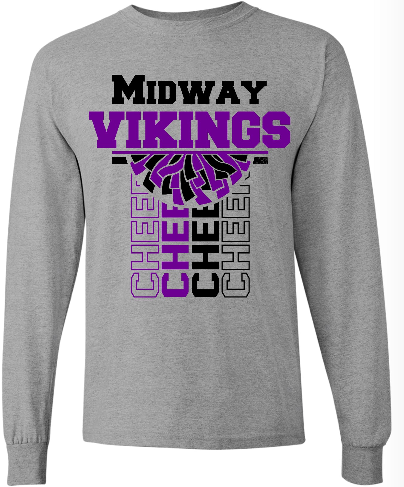 Long Sleeve Sport Grey Vert Cheer Banner