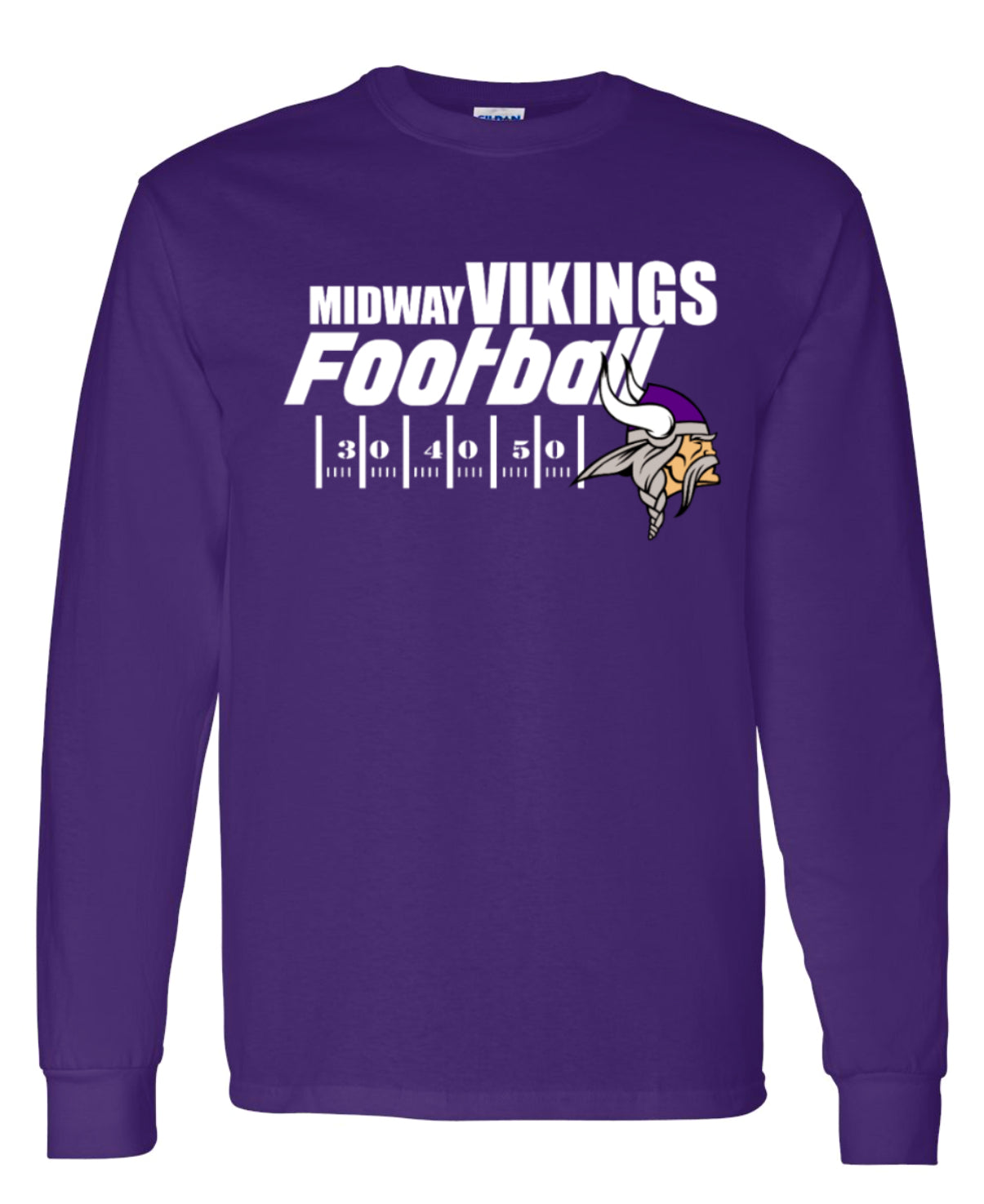 Long Sleeve Purple Yard Line Viking