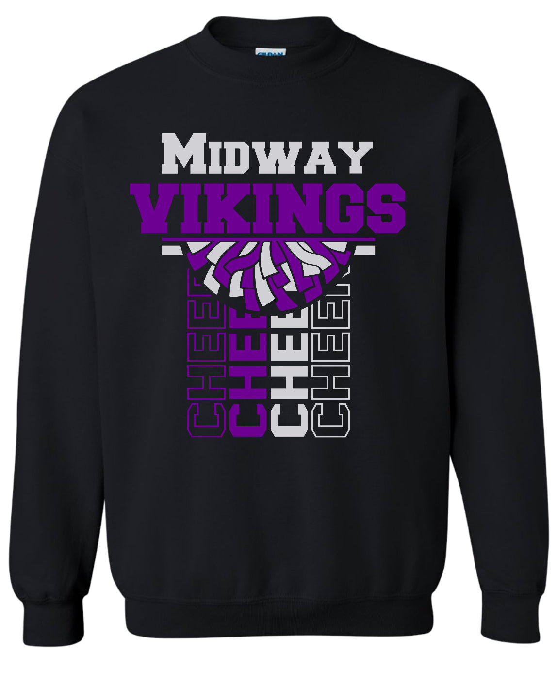 Crew Neck Black Vert Cheer Banner