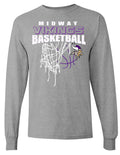 Long Sleeve Midway Vikings Net Sport Grey