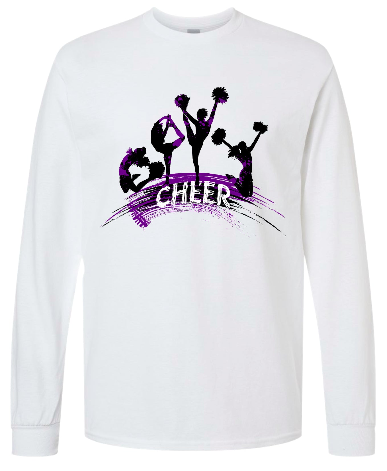 Long Sleeve White Cheer Splash