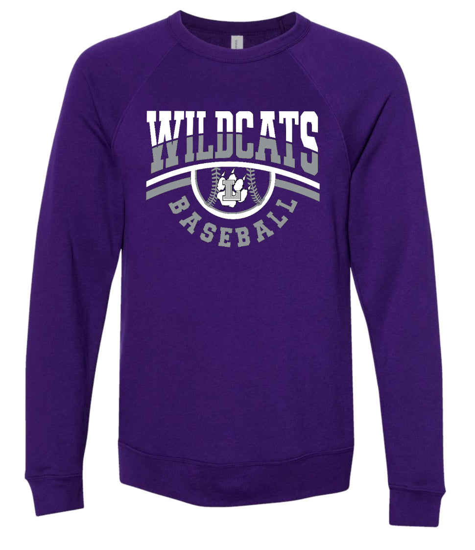 Crew Neck Purple Wildcats Baseball