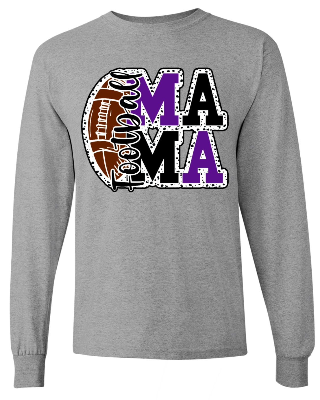 Long Sleeve Sport Grey Football Mama Stack