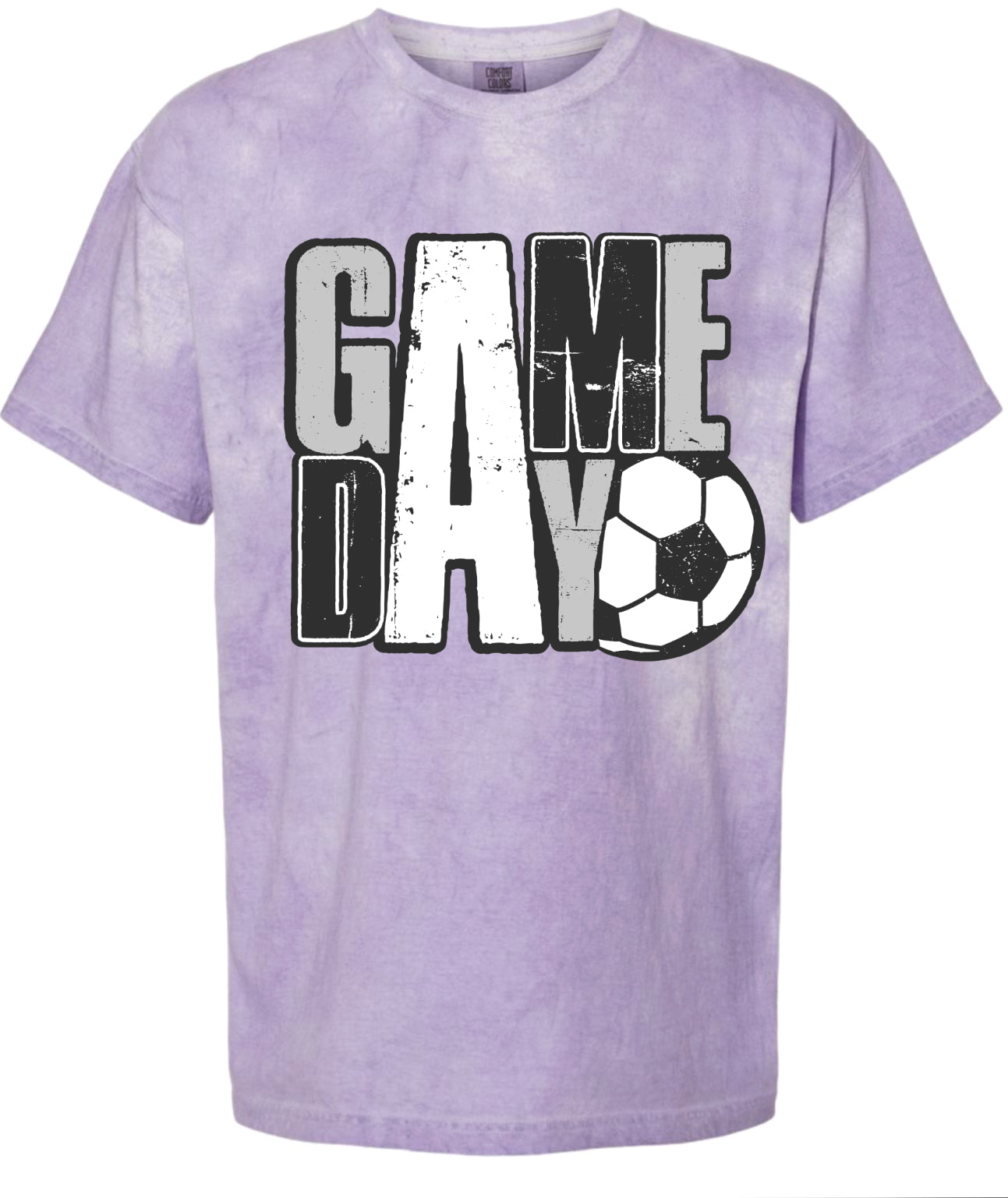 T-Shirt Purple Smoke Distressed Game Day Stacked 7