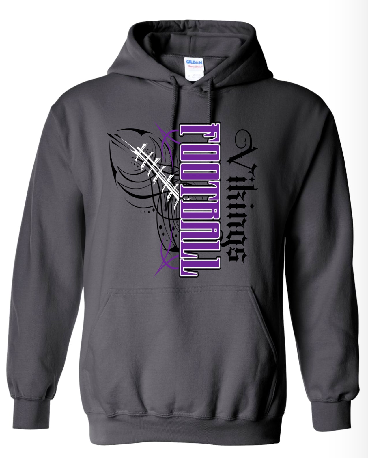 Hoodie Charcoal Viking Pinstripe