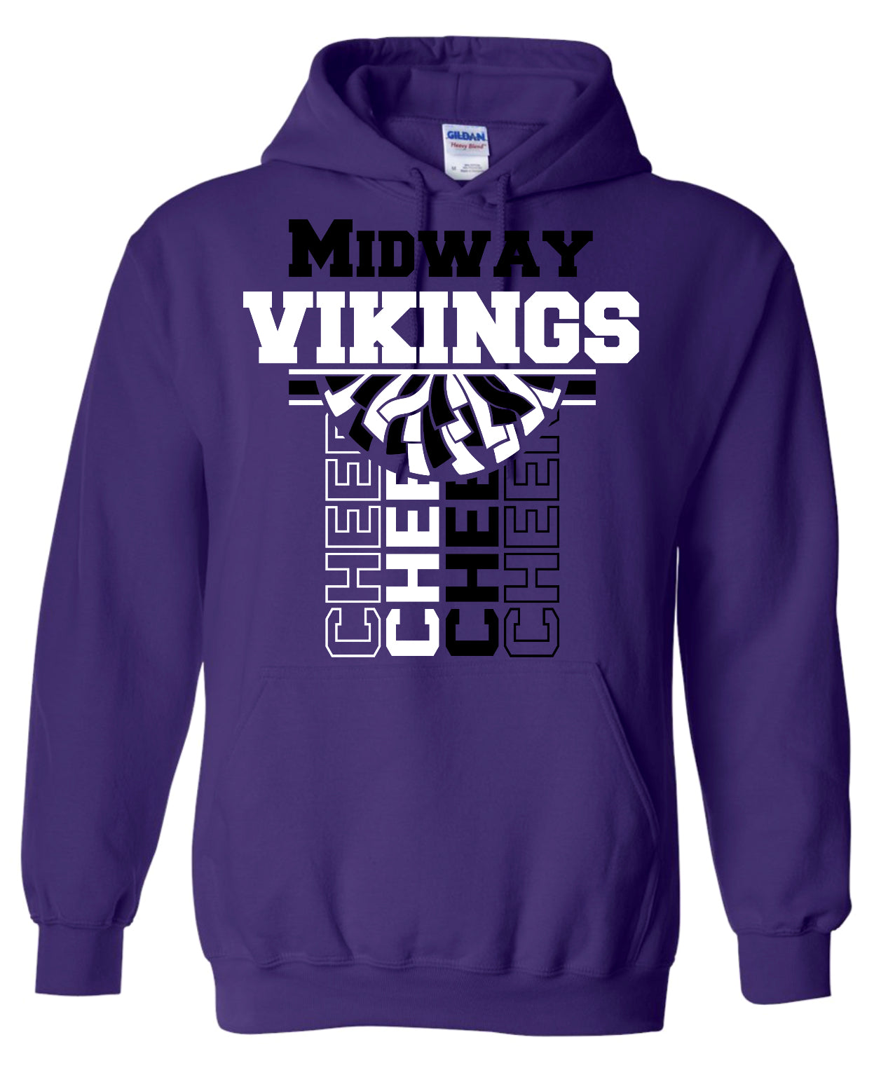 Hoodie Purple Vert Cheer Banner