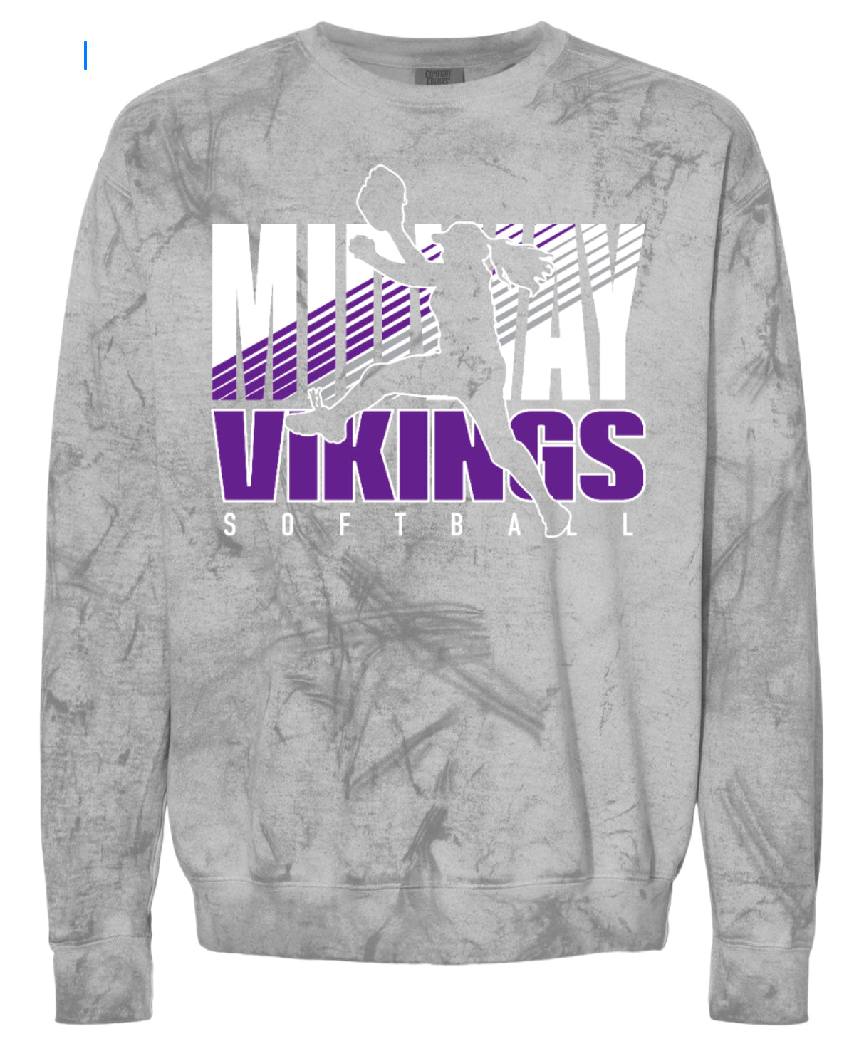 Crew Neck Comfort Color Viking Softball Silhouette 4
