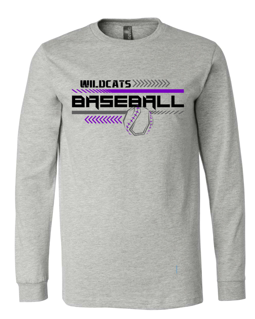 Long Sleeve Gray Wildcats Baseball Chevron