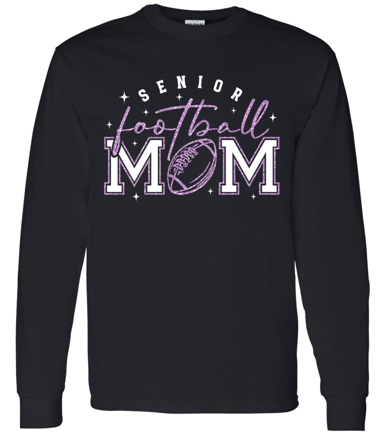 Long Sleeve Black Faux Glitter Senior Mom