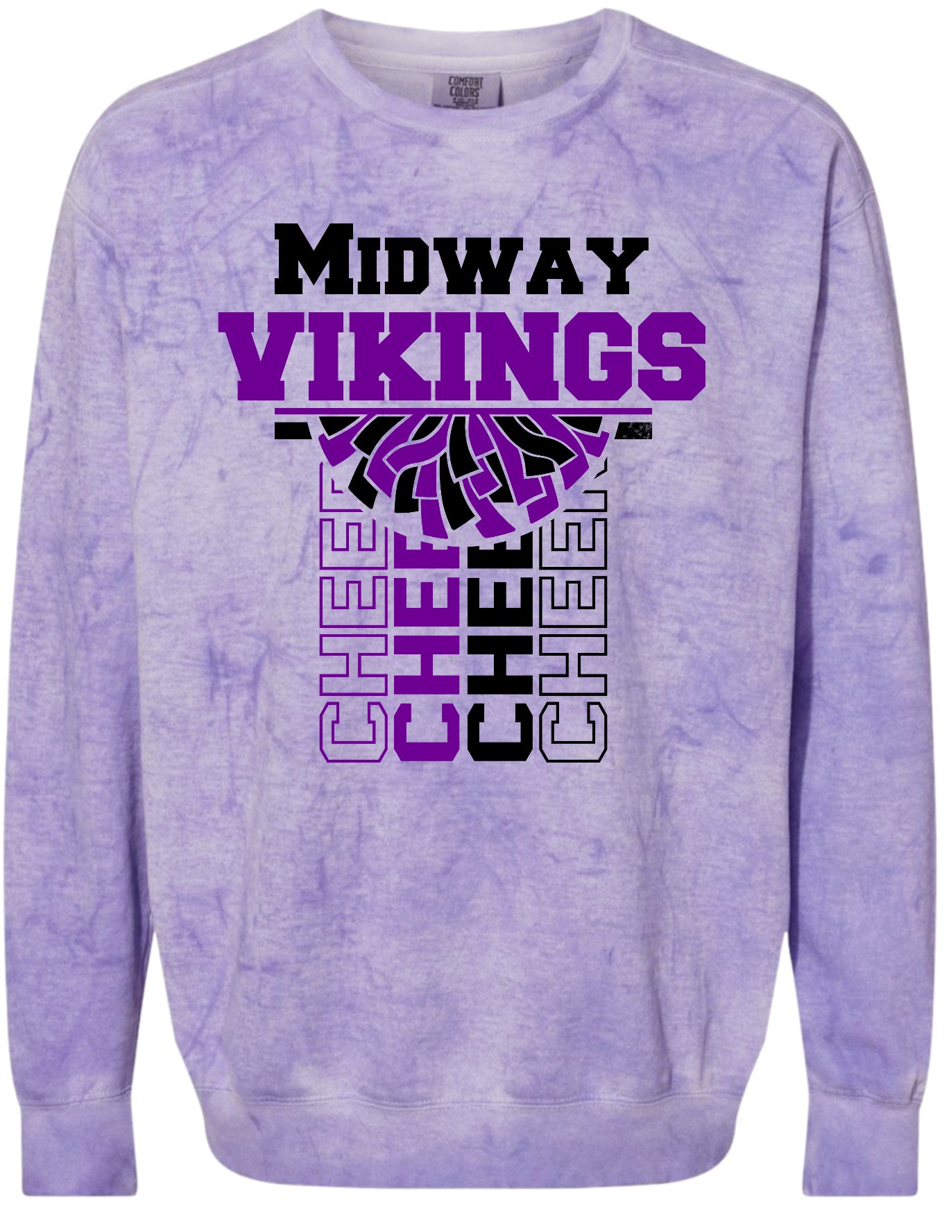 Crew Neck Purple Smoke Vert Cheer Banner
