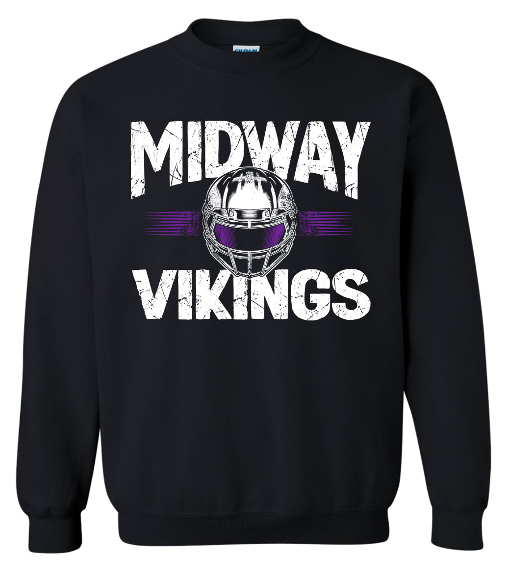 Crew Neck Black Helmet Stripe