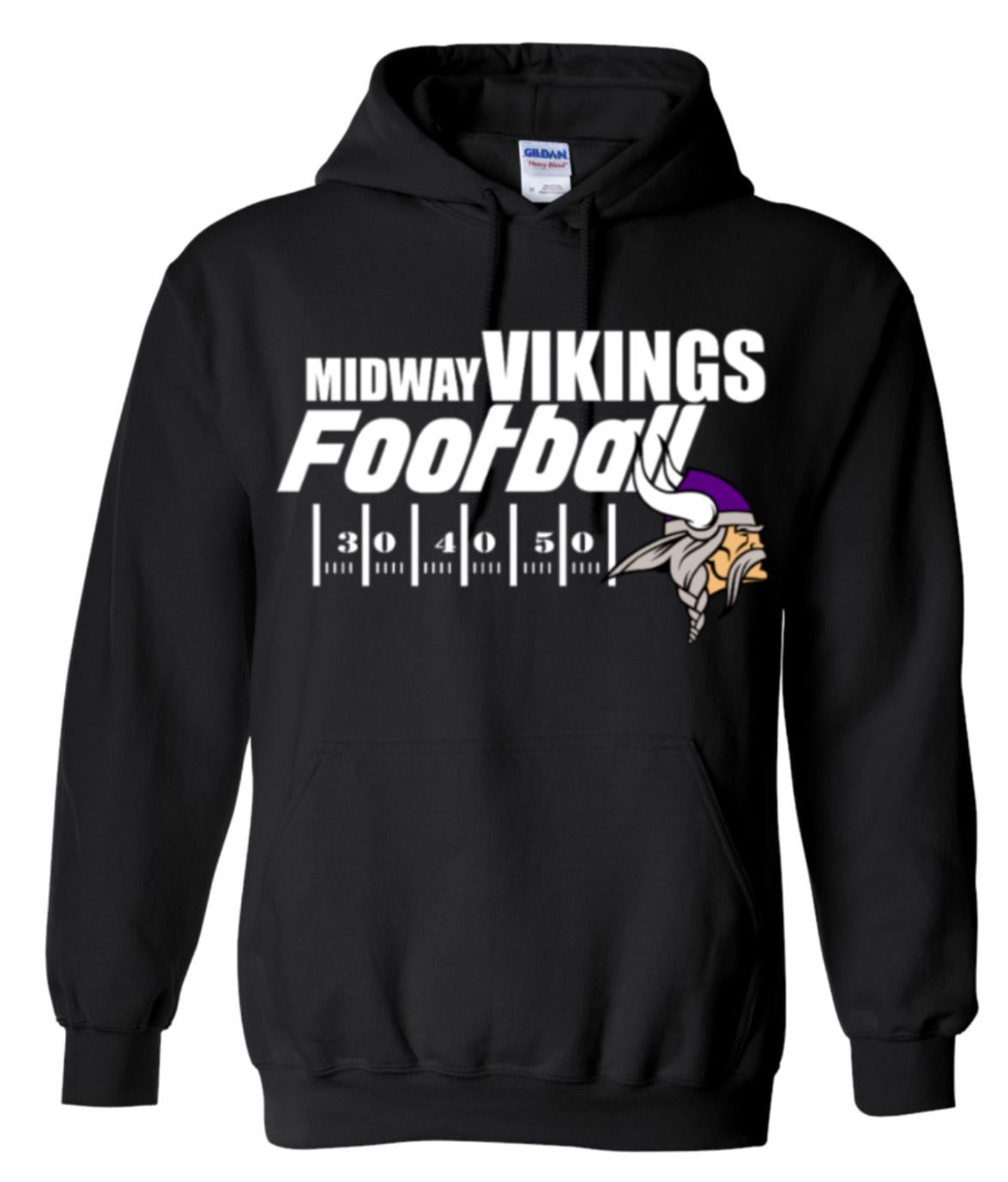 Hoodie Black Yard Line Viking