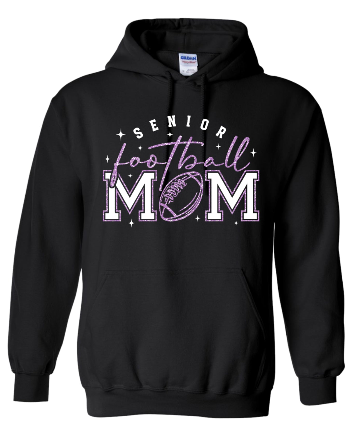 Hoodie Black Faux Glitter Senior Mom