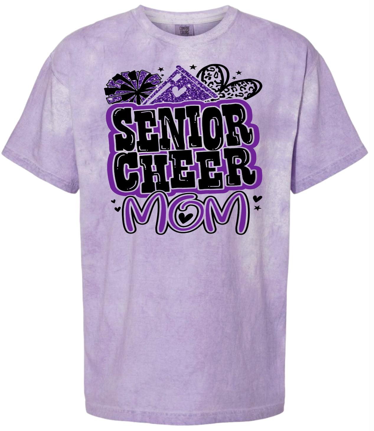 T-Shirt Purple Smoke Senior Mom Cheer Graffiti