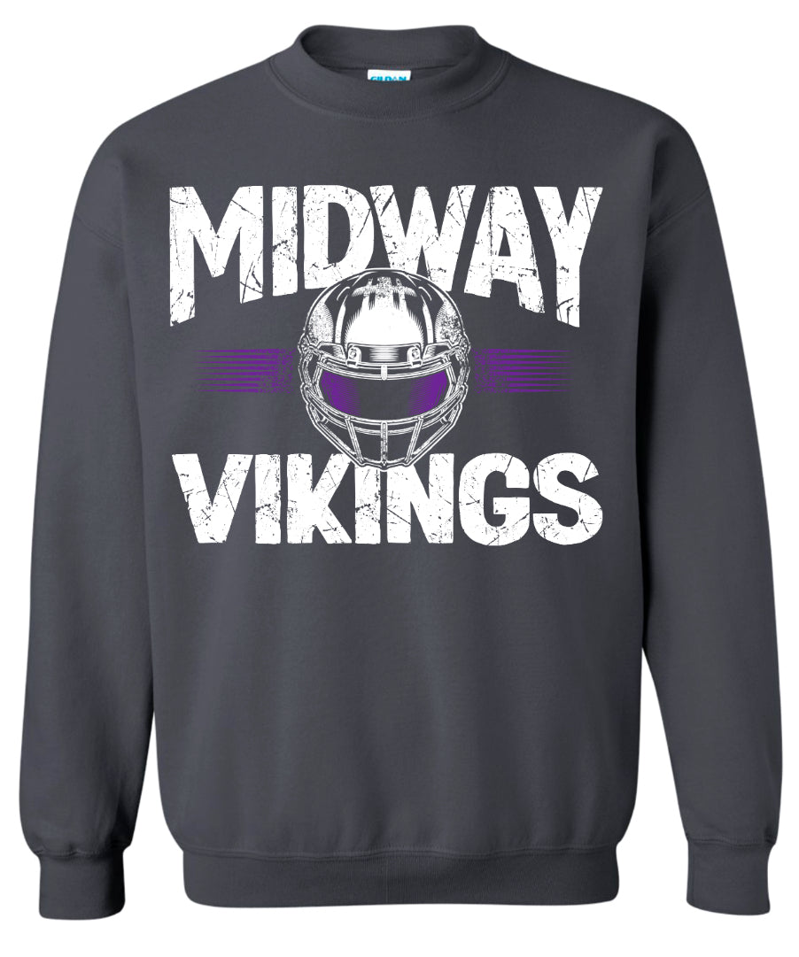 Crew Neck Charcoal Helmet Stripe