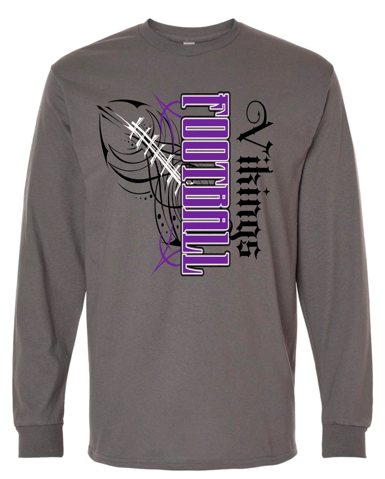 Long Sleeve Charcoal Vikings Pinstripe