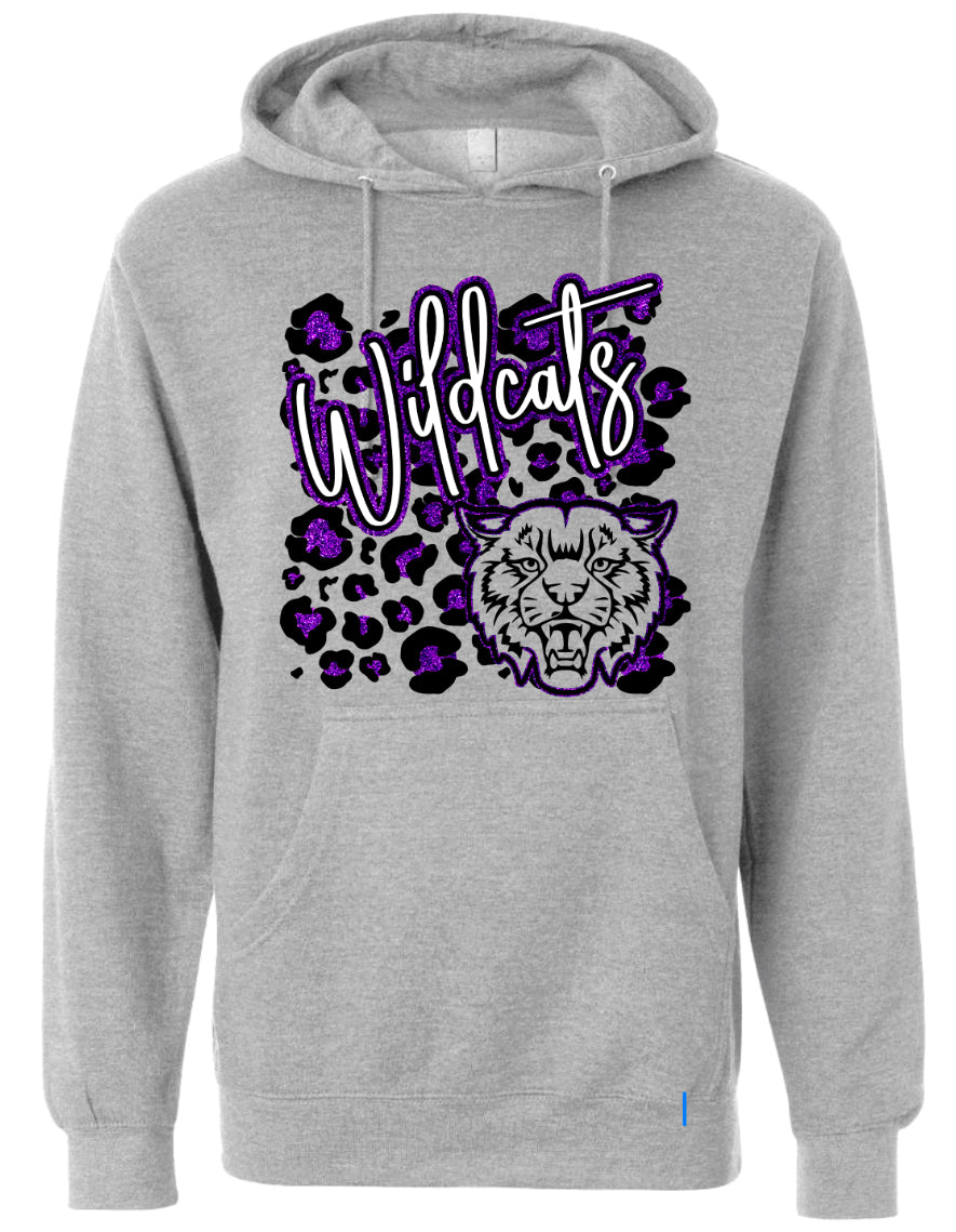 Hoodie Gray Wildcats Leopard