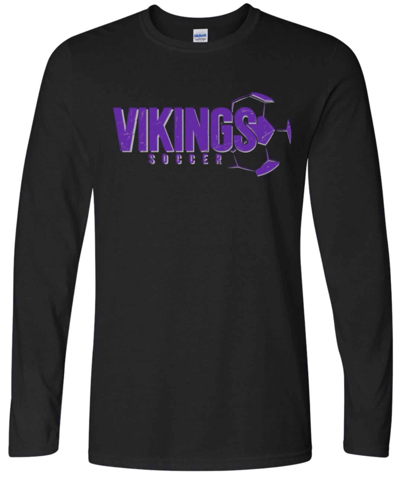 Long Sleeve Black Viking Soccer Right 18