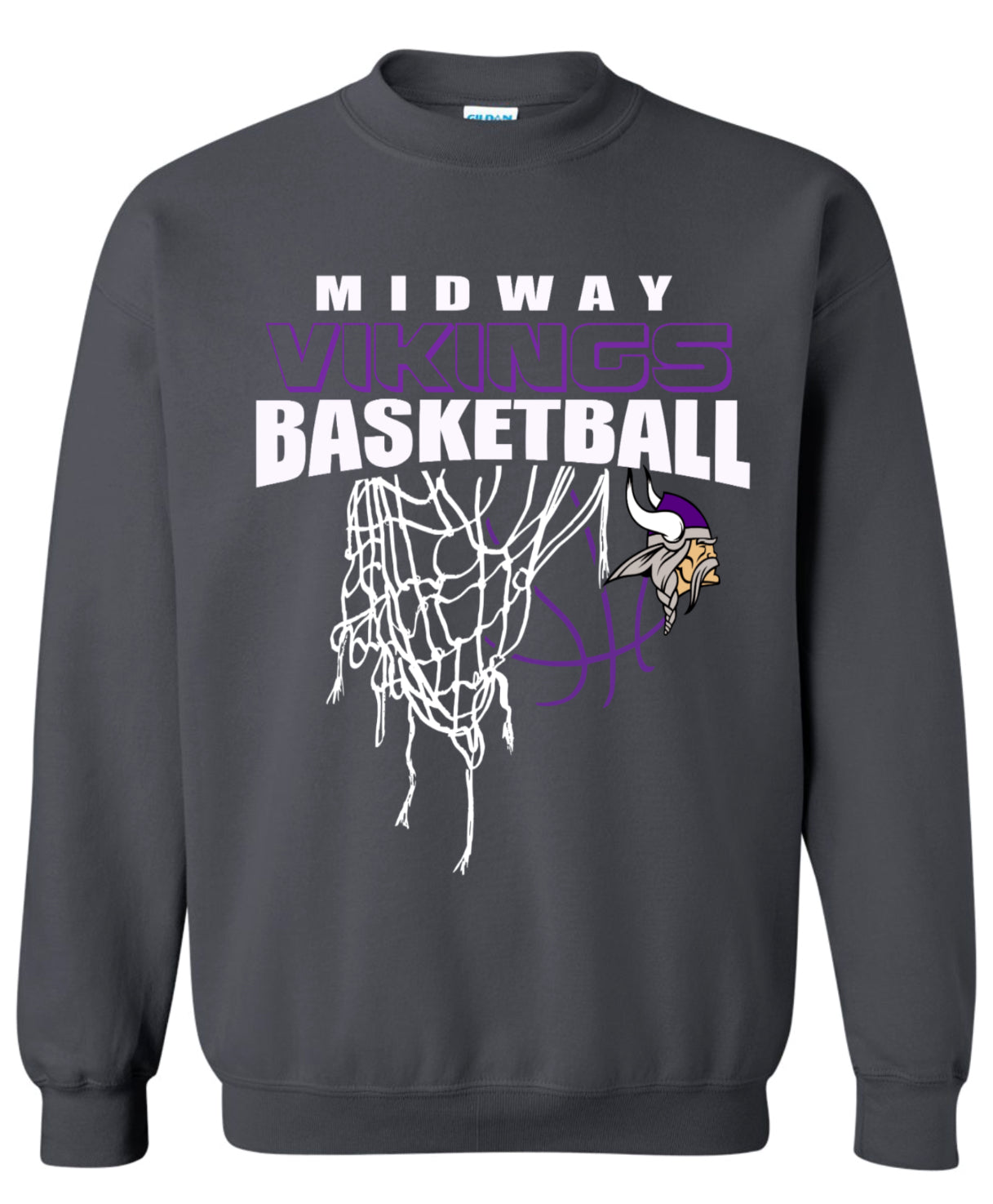 Crew Neck Midway Vikings Net Charcoal
