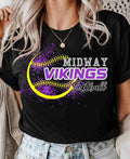 T-Shirt Black Viking Softball Splatter