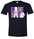 T-Shirt Black Game Day Baseball Stack 7