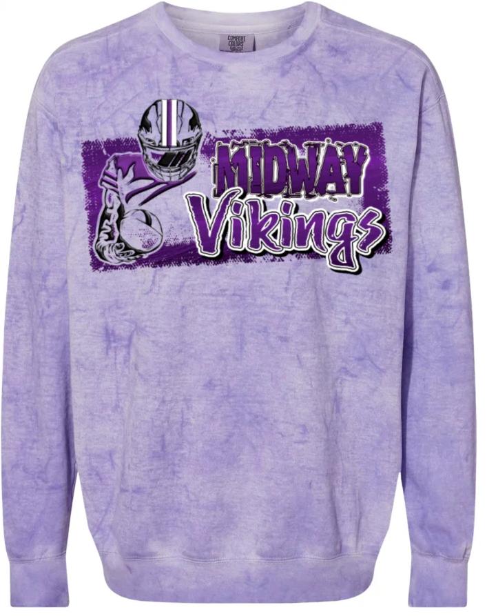 Crew Neck Purple Smoke Player Distress