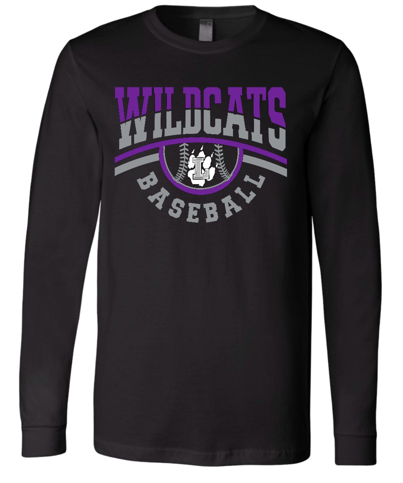 Long Sleeve Black Wildcats Baseball
