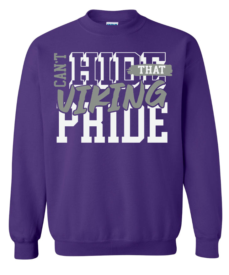 Crew Neck Purple Can’t Hide Viking Pride