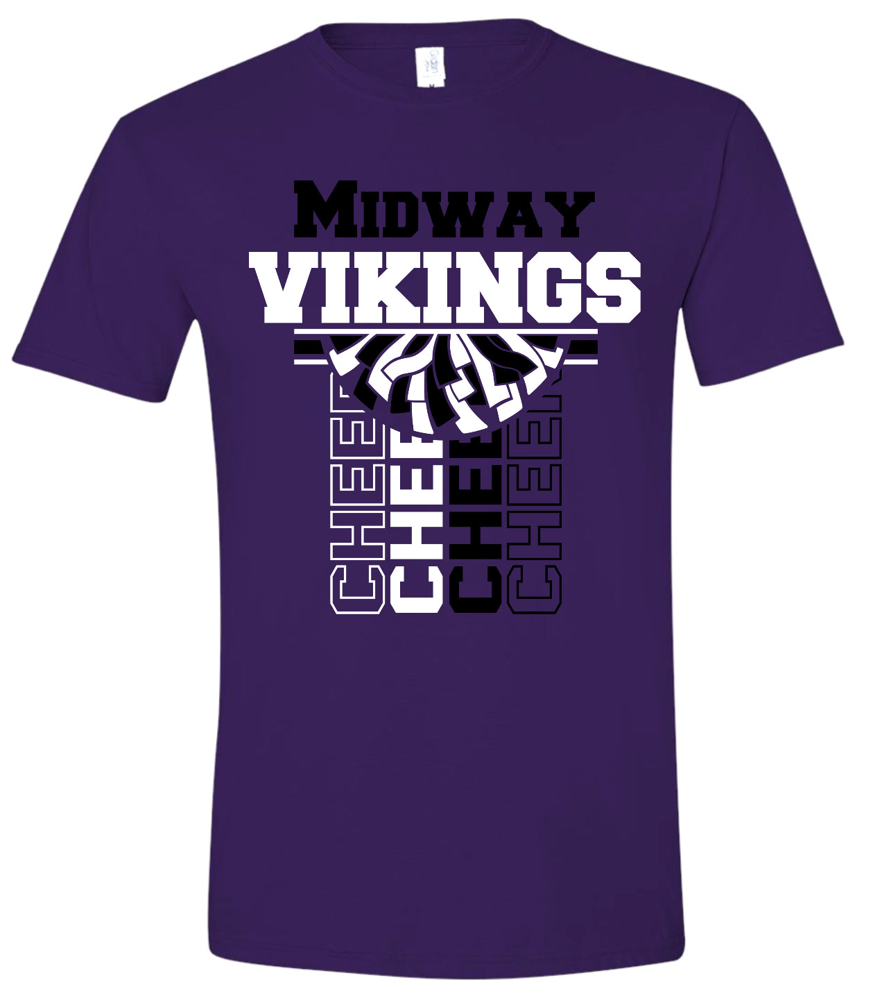 T-Shirt Purple Vert Cheer Banner