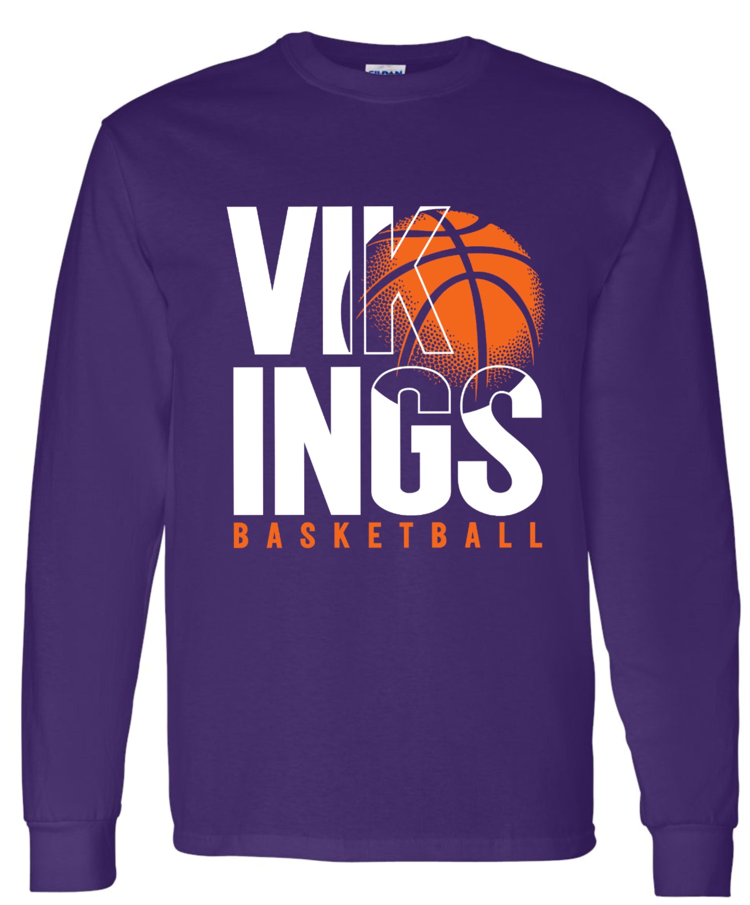 Long Sleeve Vikings Basketball Stack Purple
