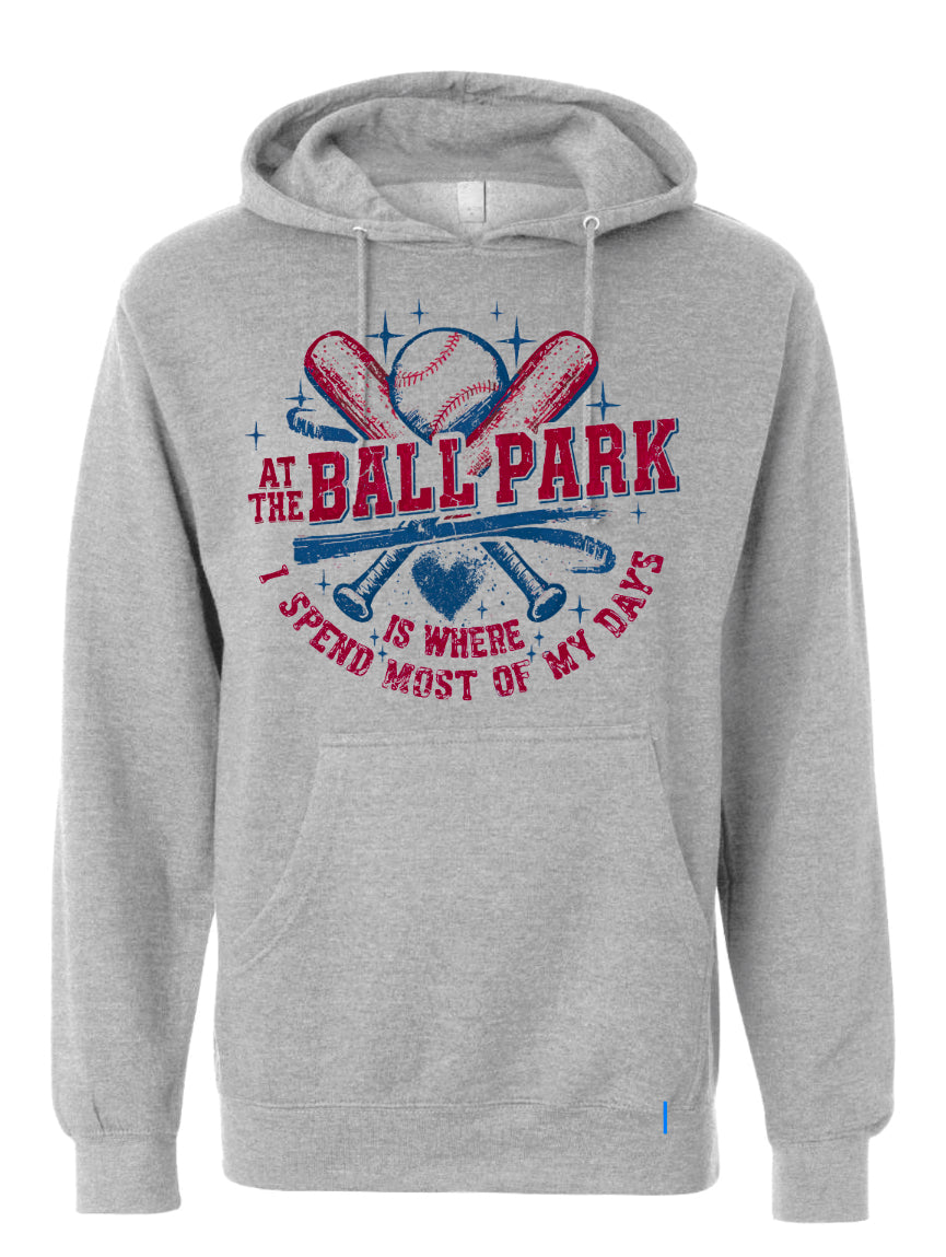 Hoodie At The Ballpark Gray