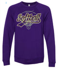 Crew Neck Purple Softball Base Scribble 3