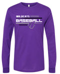 Long Sleeve Purple Wildcats Baseball Chevron