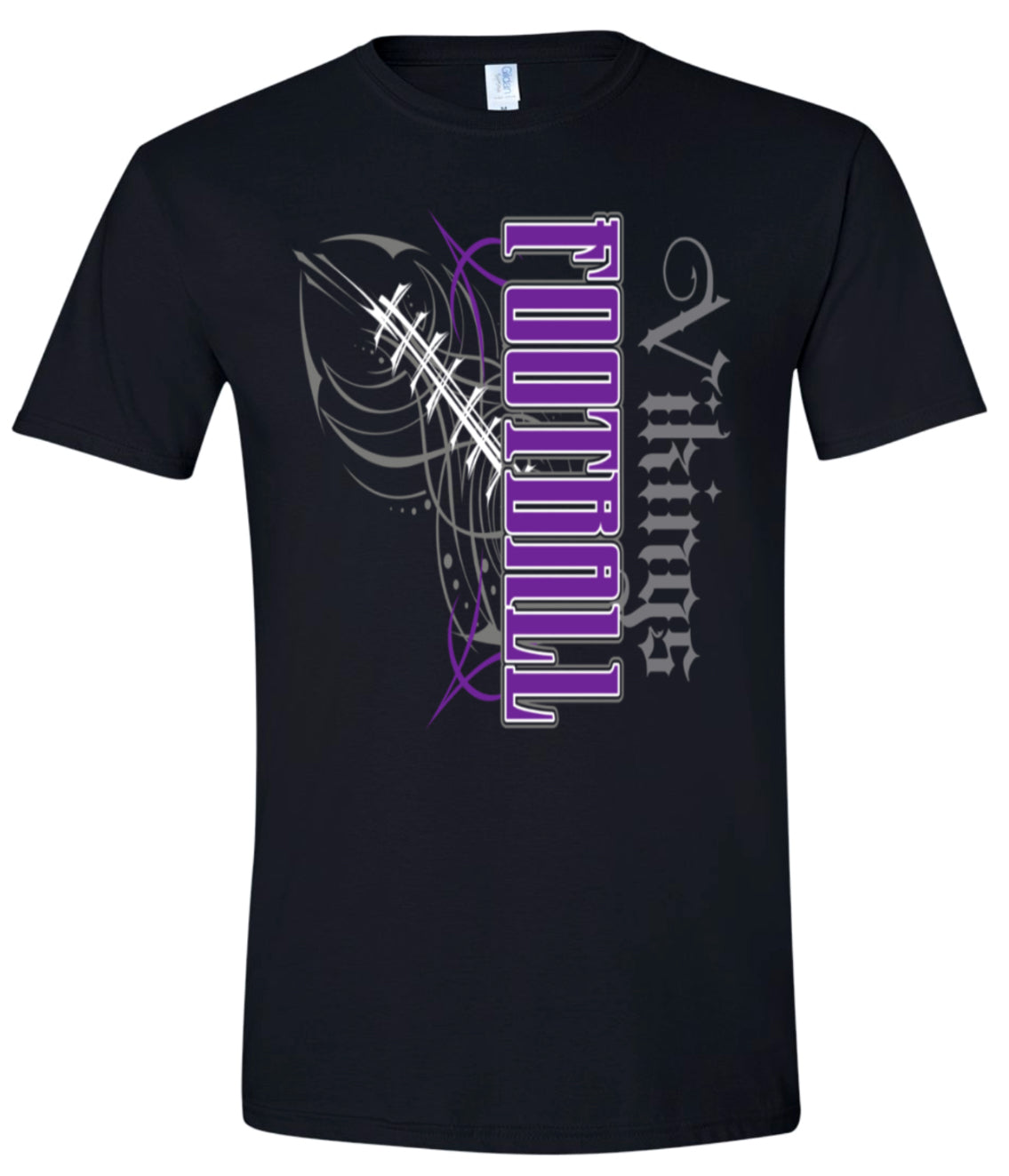 T-Shirt Black Viking Pinstripe