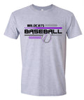 T-Shirt Gray Wildcats Baseball Chevron