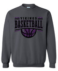 Crew Neck Viking Basketball Glitter Charcoal