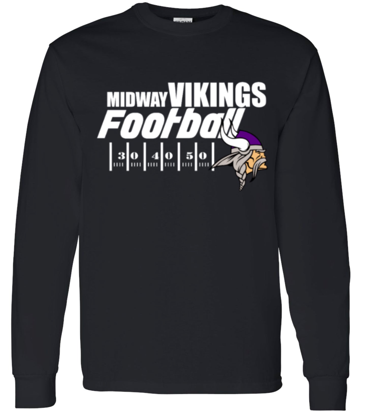 Long Sleeve Black Yard Line Viking