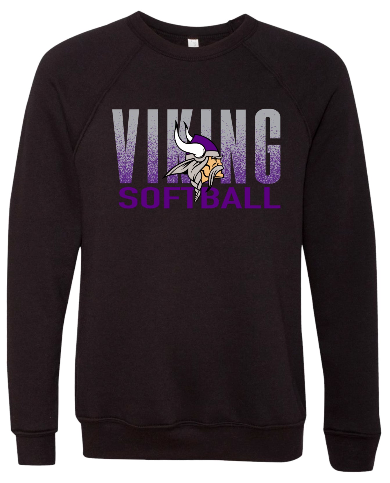 Crew Neck Black Softball Splatter Design 4